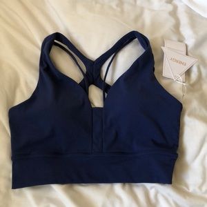 buffbunny medium siren sports bra navy blue